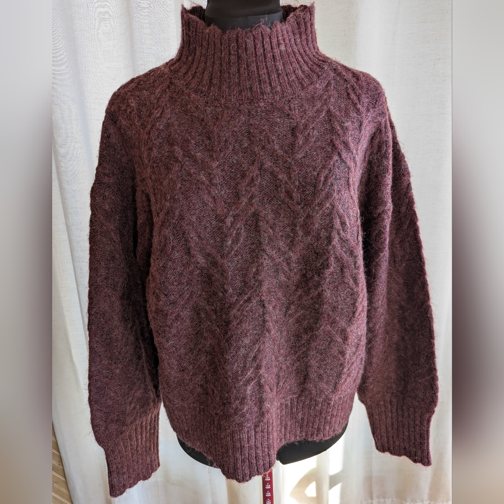 Cozy Maroon Cable Knit Sweater